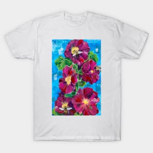 Hollyhocks and Bees T-Shirt